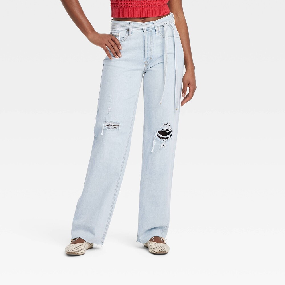 Mid-Rise 90's Baggy Jeans - Light Wash 14